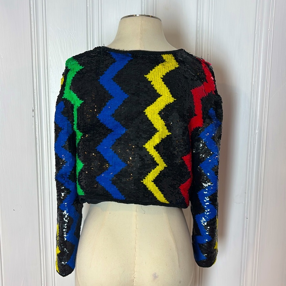 Colorful Sequin Zigzag Jacket - Picture 3 of 10